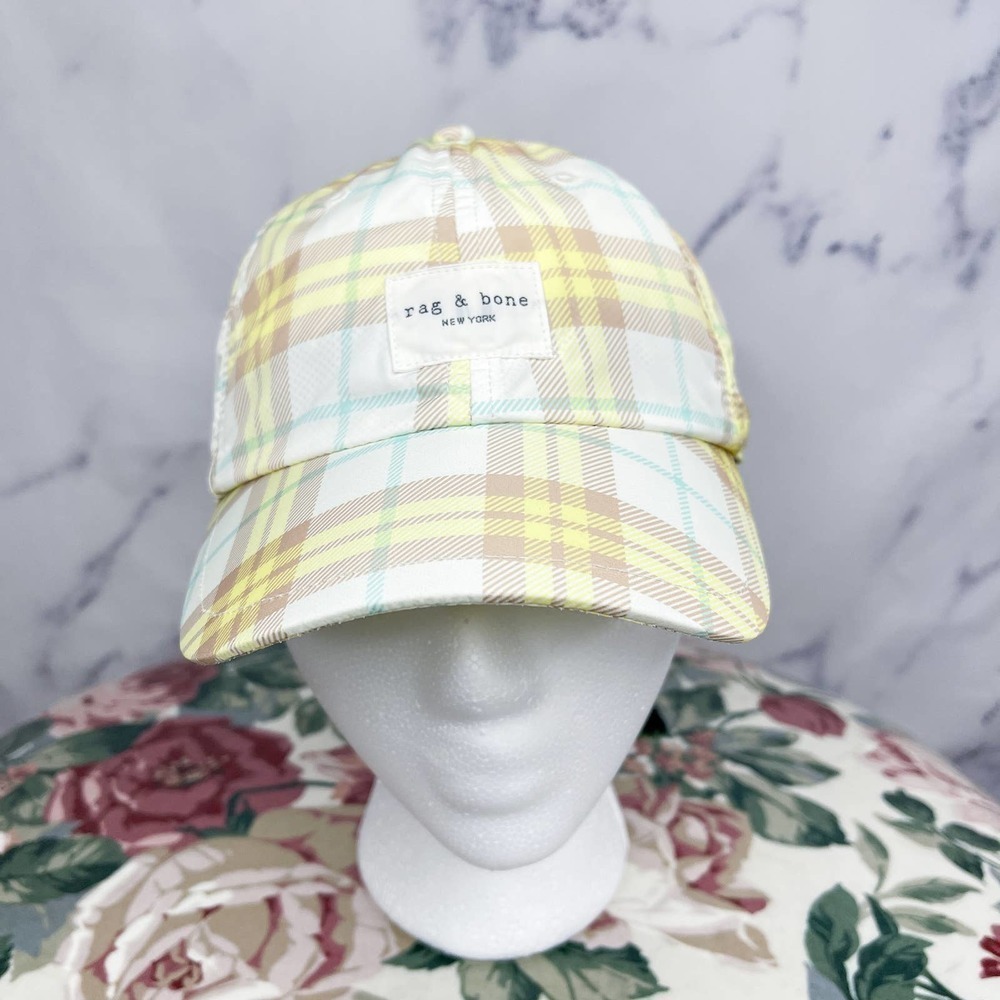 Rag & Bone | Addison Plaid Yellow Baseball Cap